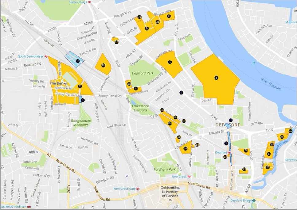 Evelyn Street map